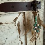 Handmade Boho Feather and Bead Key Holder Photo 3