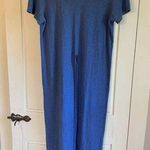 Cut Loose Dress Womens Medium Linen Cotton Lagenlook High Slit Layer Coastal USA Blue Photo 0