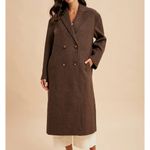 Boutique Felted Double Breasted Oversized Duster Lapel Coat - Large Photo 3