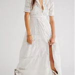 Love Shack Fancy  Kylen Victorian Lace Trim Maxi Dress White Women's Size US 0 Photo 0