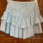 Free People Light Blue Layered Denim Skirt Photo 2