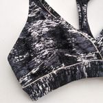 Athleta  Black White Print Racer Back Athletic Sports Bra Size Small Photo 2