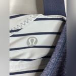 Lululemon Navy and White Striped Women's Top. Size-6 Photo 4