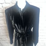 Amanda Smith Women’s Black Velvet Silk Blend Belted Shirt Jacket Dark Academia Photo 1