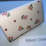 Coach Chalk Anna Crossbody Foldover Clutch With Heart Petal Print Photo 3
