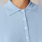 J.Crew Featherweight cashmere short-sleeve sweater-polo in Canary Blue, Size XS Photo 3