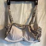 Athleta Aqualuxe Paisley Print Bikini Swim Top Size 40D Tan Black Resort Beach Photo 1