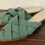 Bird of Flight Philo Low Heel Leather Wedge Woven Sandal Size 11 Green Photo 2