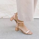 Loeffler Randall Emi Emi Scalloped Leather Block Heel Sandals Nude Photo 10