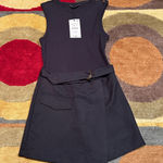 ZARA NWT Dark Blue Belted Ribbed Tank Top Romper Shorts Mini Dress Size Small Photo 0