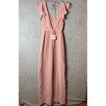 superdown NEW  by‎ Revolve Maxi Dress XS Pink Mae Ruffle Wrap Formal Gown Dress Photo 2