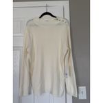 Chico's Rhinestone Bling Shoulder Detail Cream White Sweater Cozy Holidays NWT Photo 8