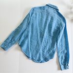 Lilly Pulitzer Sea View Linen Button Down Top Beckon Blue & Sea Salt Blue Shirt Photo 9