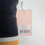 Wilo the Label Athletic Sporty Workout Navy/Marigold High Neck Sports Bra Sz S Yellow Photo 8