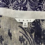 CAbi Style #238 White Top Blue Lace Print Chiffon Tie Neck Shell Shirt Blouse Photo 8