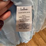 Lulus  Darling Confidence NWT Large Light Blue Rosette Bustier Lace-Up Midi Dress Photo 11