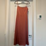 Aritzia Wilfred Earthen Red Terre Rouge Satin Midi Dress Size 4 Photo 2
