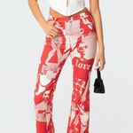 Edikted Andy Printed Flared Jeans Photo 0