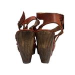 Bed Stu  Juliana Tan Rustic Leather Strappy Wood Wedge Sandals Wood size 6 Photo 2