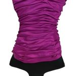 Jessica McClintock Magenta Purple Ruched Strapless Mini dress Size 2 Photo 2