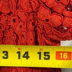 ZARA  Red Lace Dress Short Sleeve Lined Sheath Sz XS Cocktail Business Event Photo 5