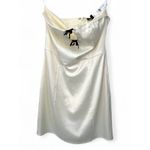 PacSun NWT  S  Dress Bow Detail Satin Tube Strapless Mini White Womens Bodycon Photo 1