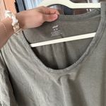 Aerie  Olive distressed boyfriend tee oversized scoop neck short sleeve Tshirt Photo 3