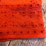 Gap Blouse Women Small Gauzy Summer Coral Red Eyelet Sleeveless Low Cut V-Neck Photo 7