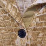 Urban Outfitters  Yellow Gold Snake Skin Short Sleeve Button Up Blouse Shirt Top Photo 3