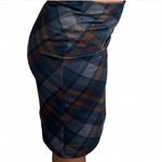 NYCC Skirt Size‎ Medium Woman’s Deep Multicolor Plaid Straight Pencil Stretch Blue Photo 4