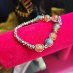 Anthropologie New Glass Bead Orange Blue Bracelet (Unbranded) Photo 3