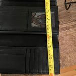 Timberland Black Leather Wallet Clutch Organizer Silver Tree Logo Women Photo 4