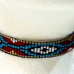 Embroidered Tribal Aztec Choker Blue Photo 1