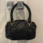 B Makowsky B. Makowsky Black and Gold Shoulder Bag with Double Handles Photo 4