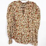 Free People Meant To Be Puff Sleeve Ruffle Blouse Top Vintage Floral Cotton Boho Photo 1
