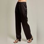 Le lis Wide Leg Satin Pants High Rise Dress Trousers Black Womens Small Photo 6