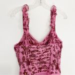 Free People  Weekend Plans Bodysuit Hot Pink Combo Floral Size Small NWT Photo 5