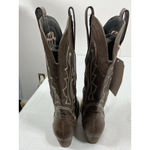 Womans Rollda Collection Pullon Midcalf Western Boots 6 Brown Embroidered Nwd Photo 4