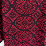Joan Vass New York Sweater Tunic Size XL Black Red Jacquard Asymmetrical Hem Photo 6