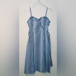 Thakoon Blue White Stripe Tie Waist Midi Dress Women's Size 6 Photo 3