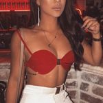 Meshki  Kira Bralette Top in Red size Medium Photo 0