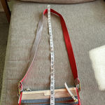 Fossil Vintage purse red / orange with grey periwinkle and tan adjustable strap Photo 13