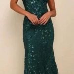 Lulus Photo Finish Forest Green Sequin Lace Photo 0