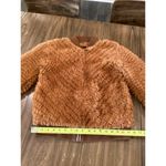 Love Token  Faux Fur copper brown Bomber zip light soft fuzzy Jacket M Photo 2