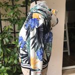 Hurley Hooded TROPICAL FLORAL PALM FROND PALM LEAVES HIBISCUS FLOWER WINDBREAKER Photo 2