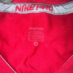 Nike  Women's Bright Red V-Neck Workout Dri Fit Tee Photo 4