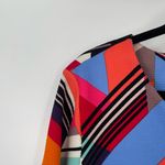 Weslee Rose Women's Multicolor Geometric Pattern 3/4 Sleeves Shift Dress Size L Blue Size L Photo 2