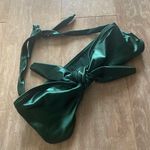 Emerald green satin bow tie halter bikini top M NEW Size M Photo 2