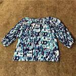 Tommy Bahama  Blouse Womens M Used Blue White Photo 15