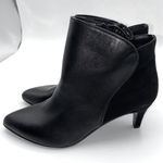 Alfani  Harpper Women Black Leather Suede Pointed Toe Kitten Heel Boots 6.5M New Photo 0
